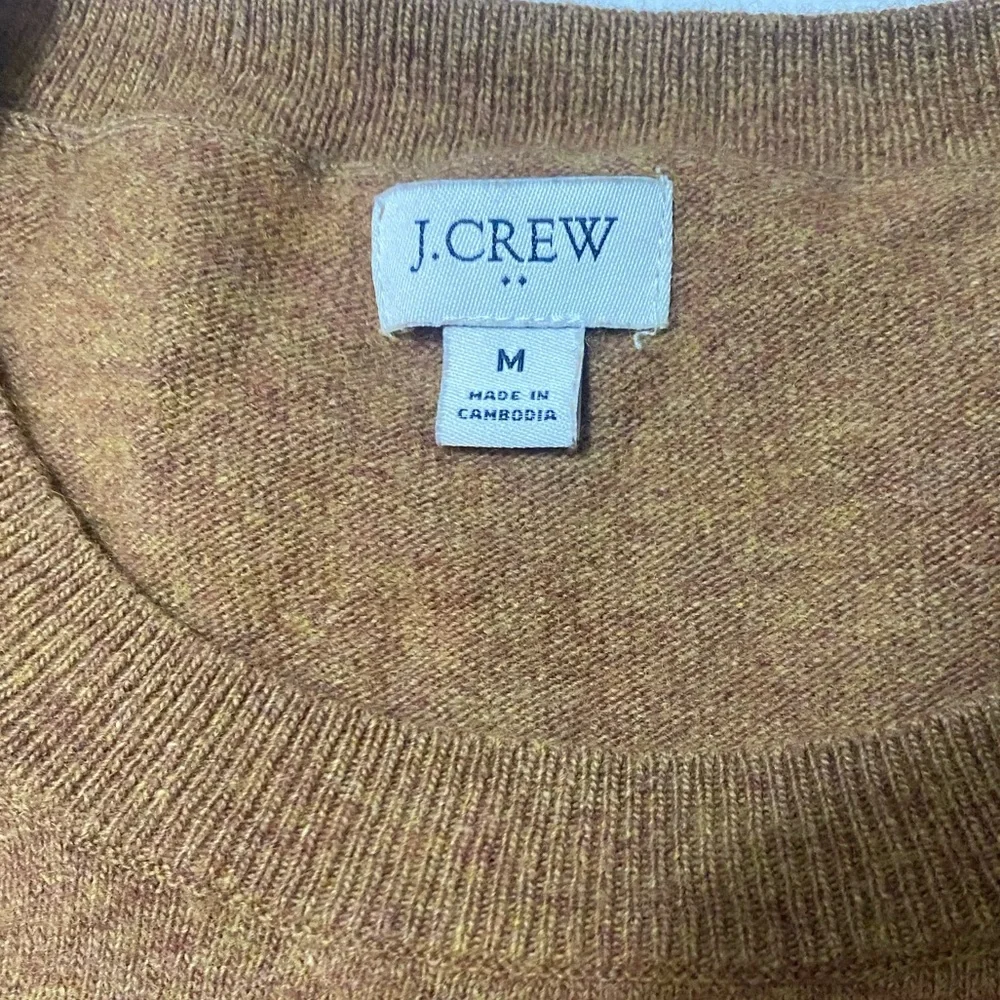 J. Crew Women's Brown Crewneck Sweater Size Medium Cotton/Wool Blend